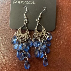 Silver and blue earrings